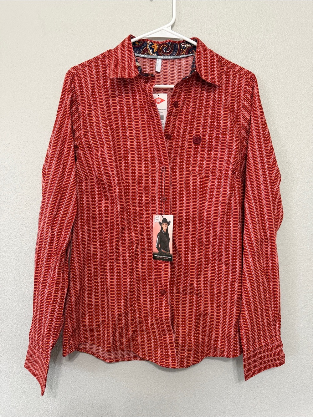 Cinch Women’s Western Button Down Shirt Large Long Sleeve Ranch Wear New
